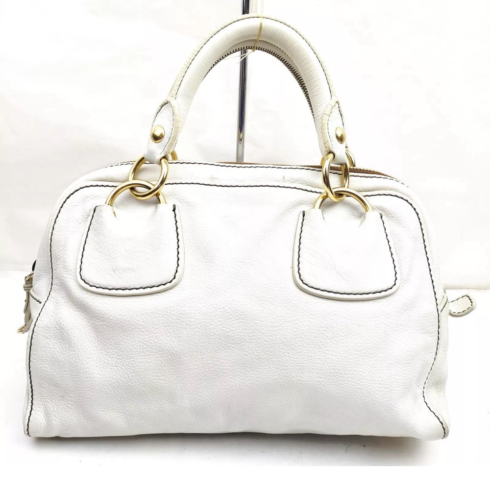 GUC Miu Miu Hand Bag White Leather SATCHEL Classic Luxury